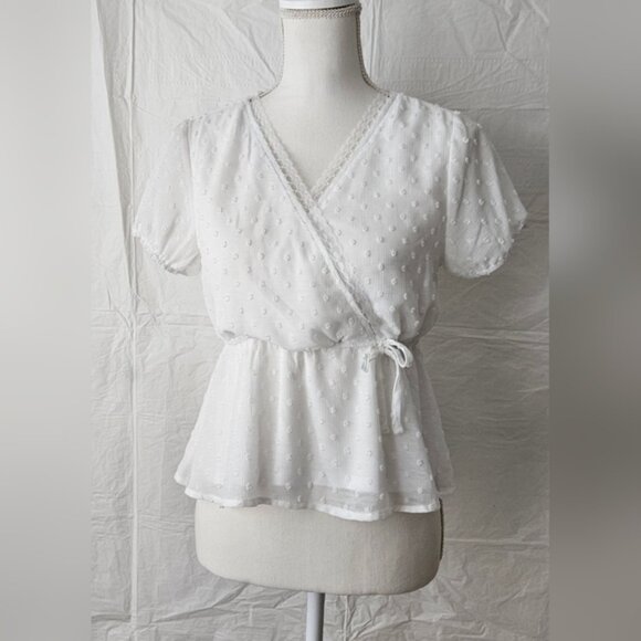 NO COMMENT Wrap Top - Picture 1 of 8